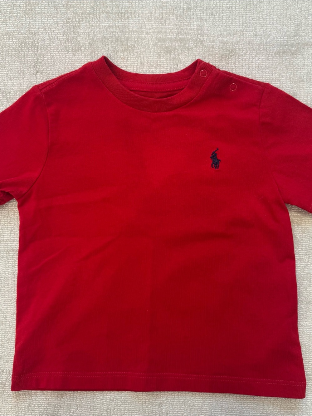 Ralph Lauren Red Kids Tee with Navy Pony